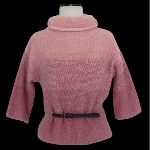 Moda International Pink Cowl Neck Sweater with Belt